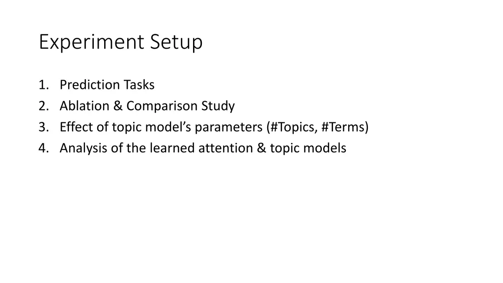 experiment setup