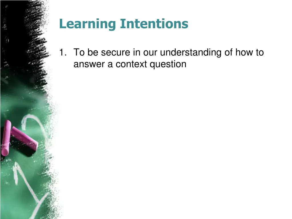 learning intentions 3