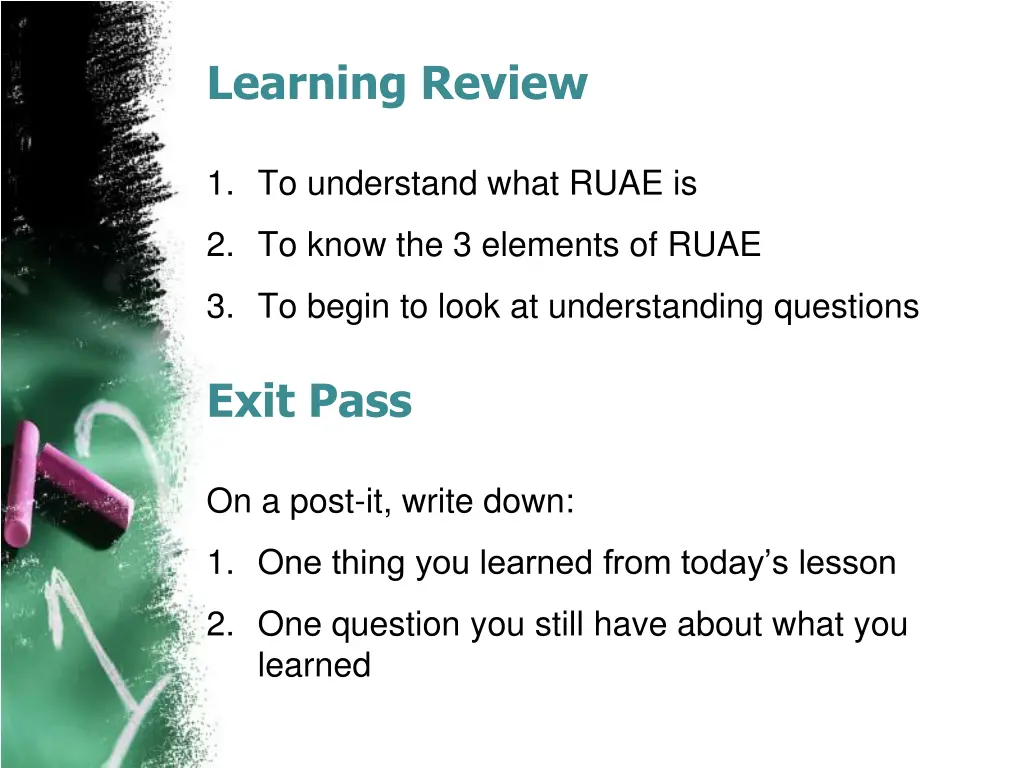 learning review