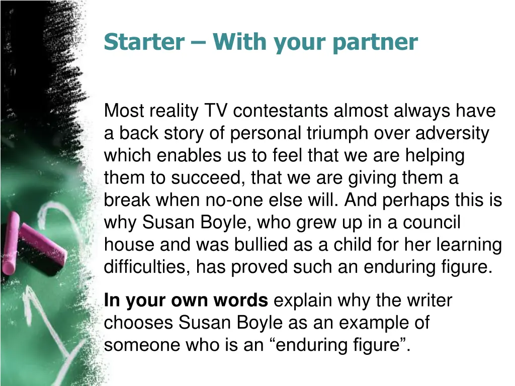 starter with your partner