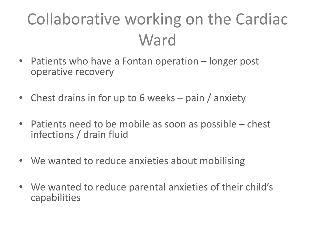 collaborative working on the cardiac ward