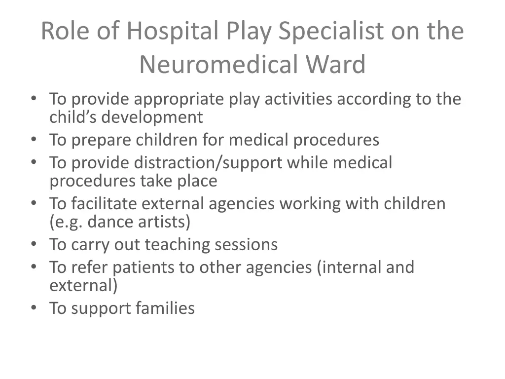 role of hospital play specialist