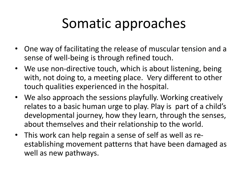 somatic approaches