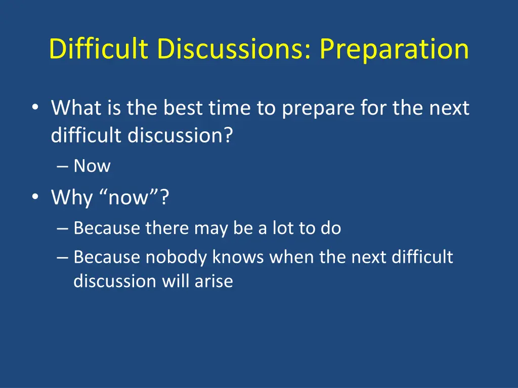 difficult discussions preparation