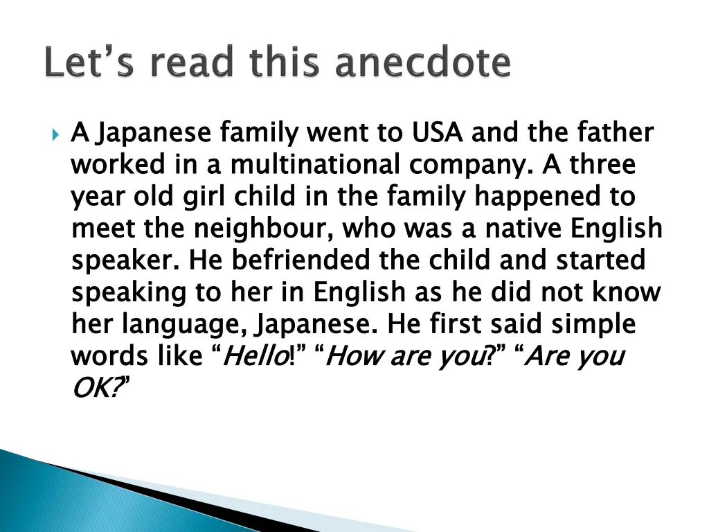 a japanese family went to usa and the father