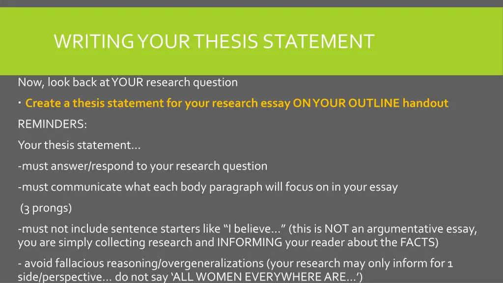 writing your thesis statement