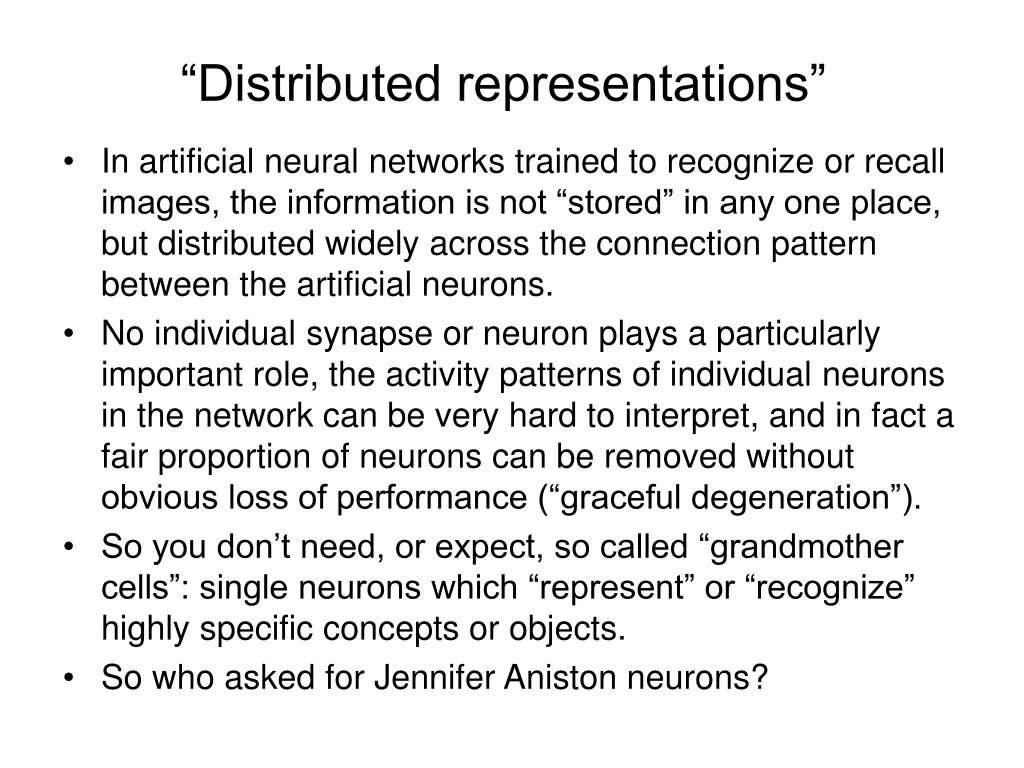 distributed representations