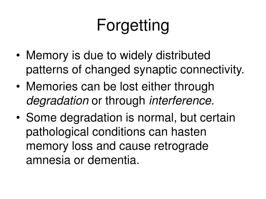 forgetting