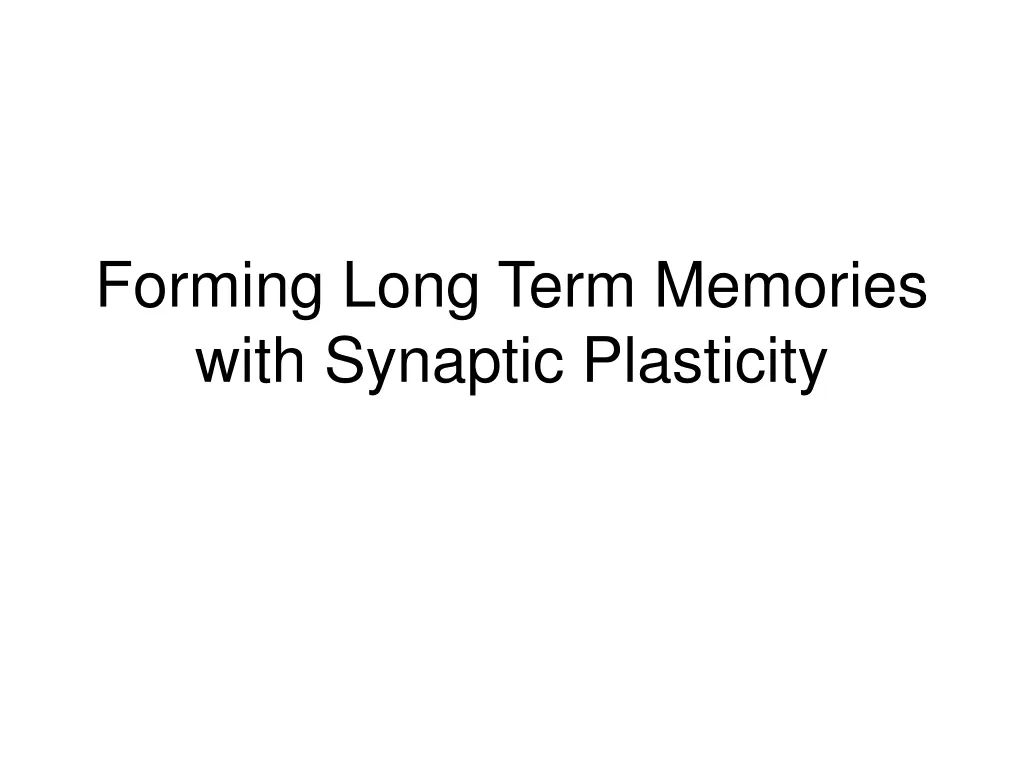 forming long term memories with synaptic