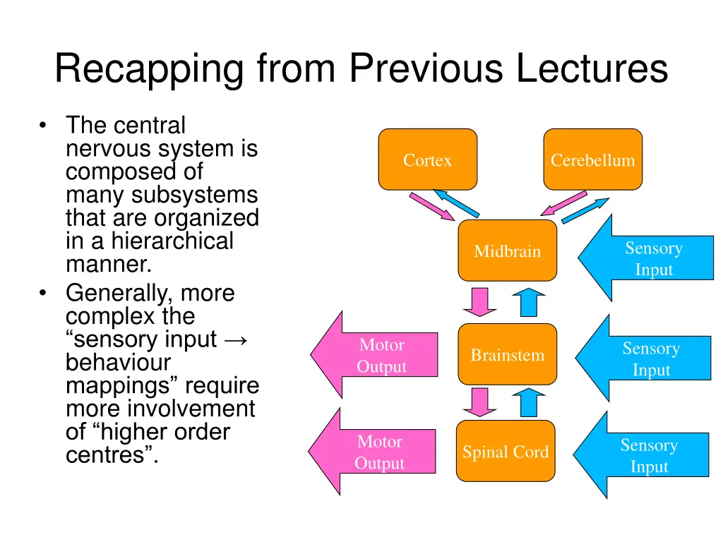 recapping from previous lectures