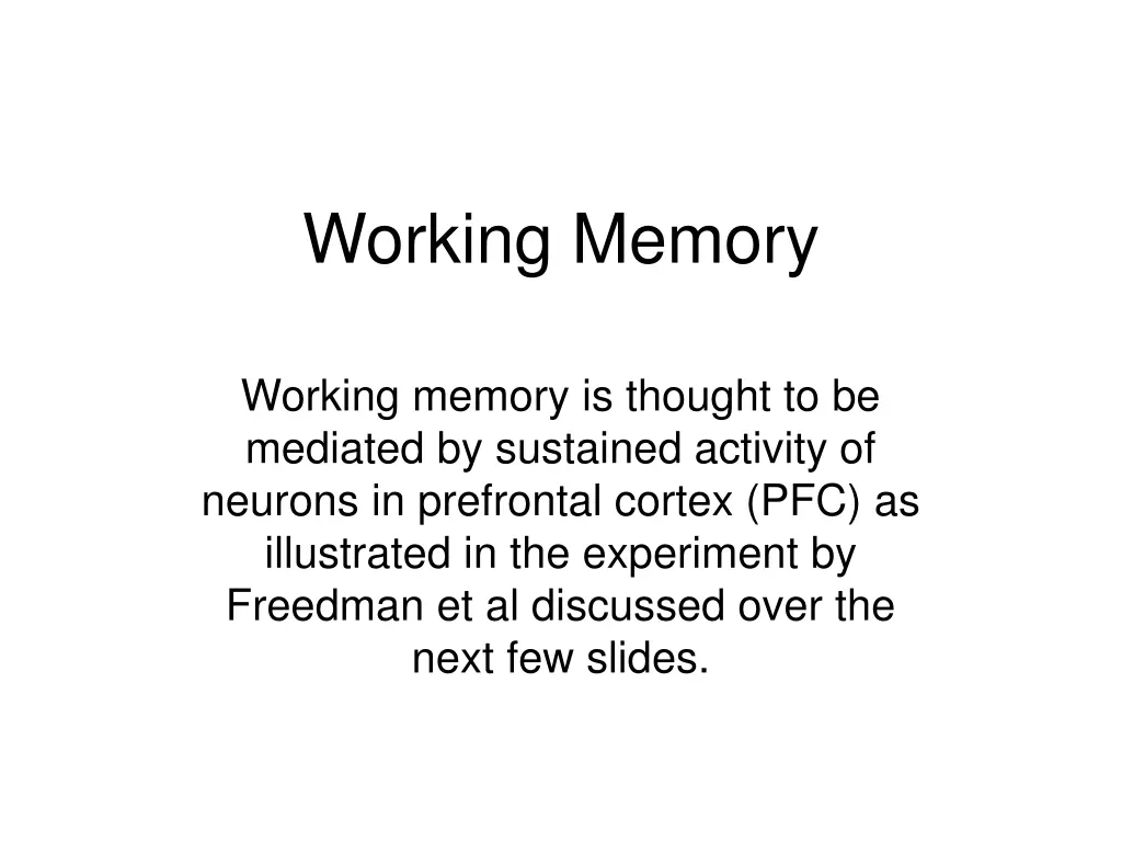 working memory