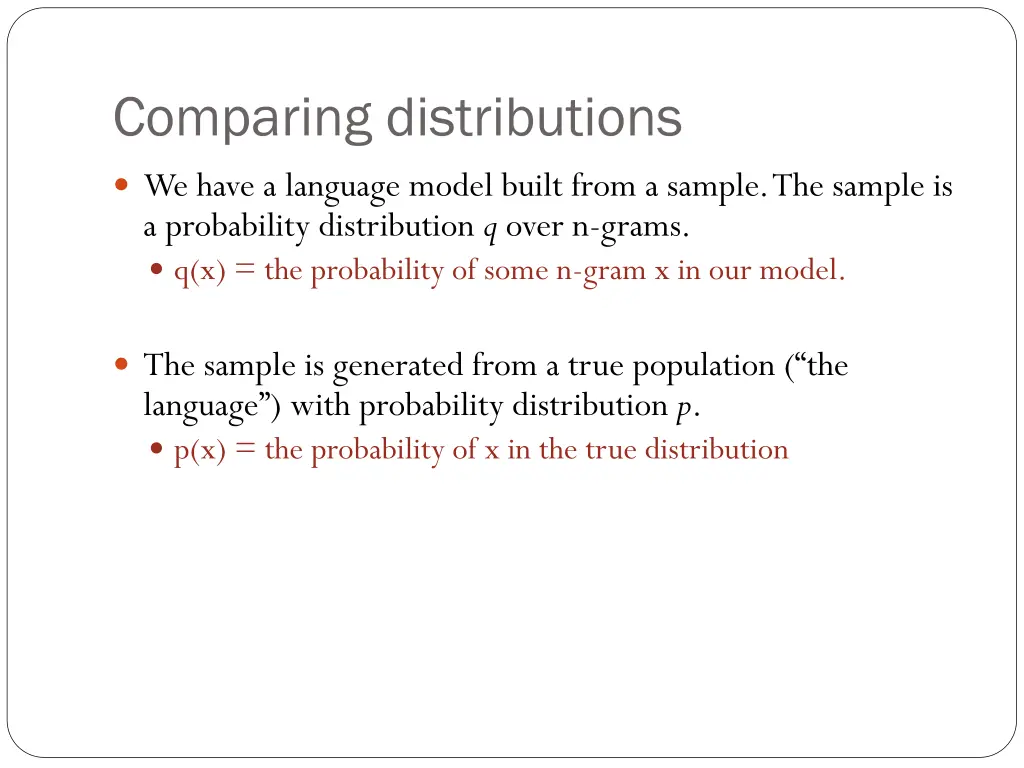 comparing distributions