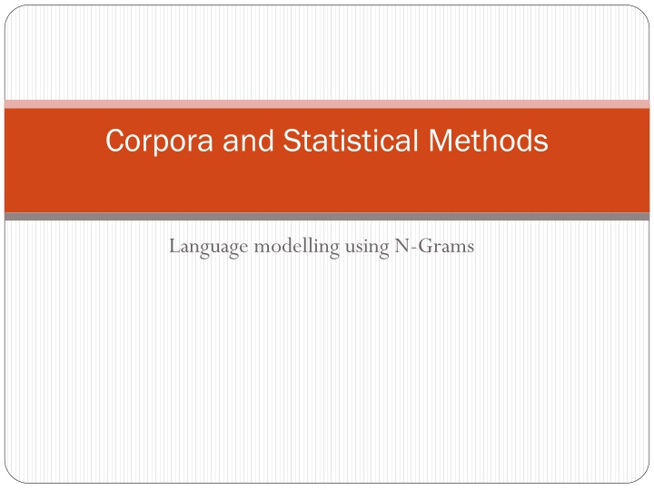 corpora and statistical methods