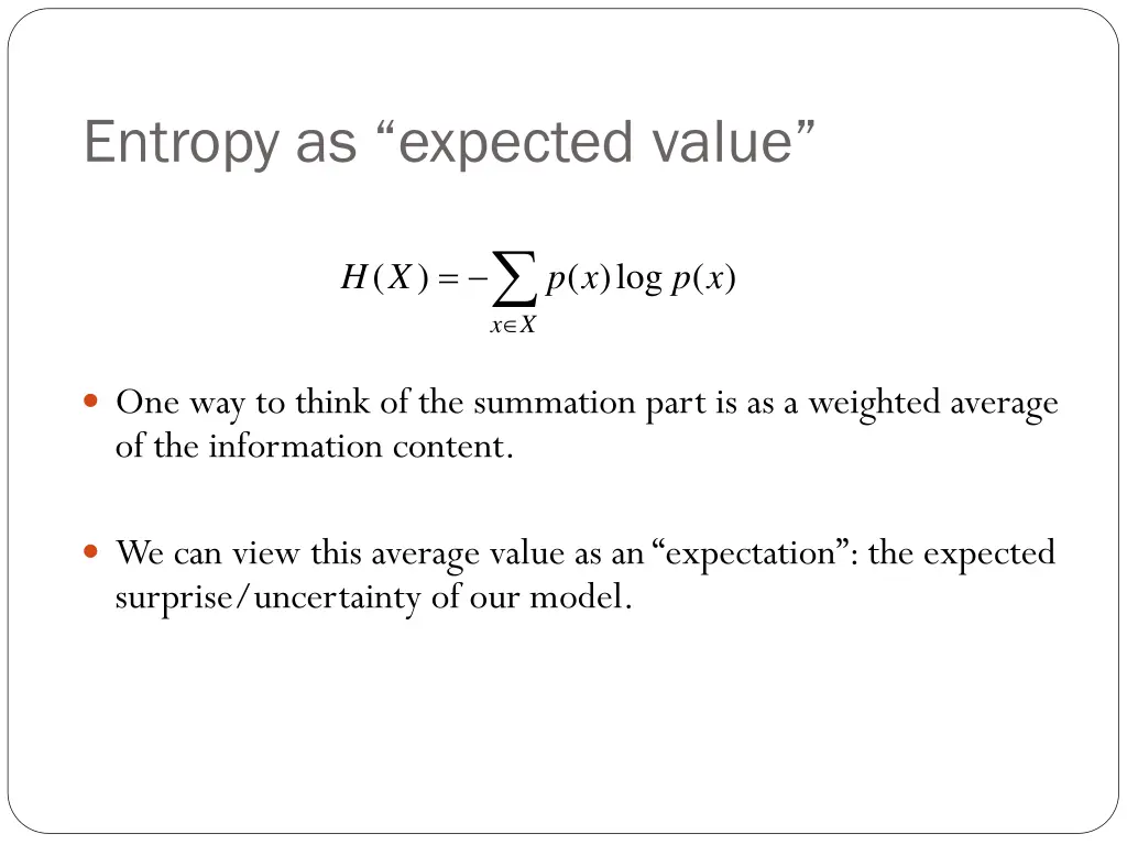 entropy as expected value