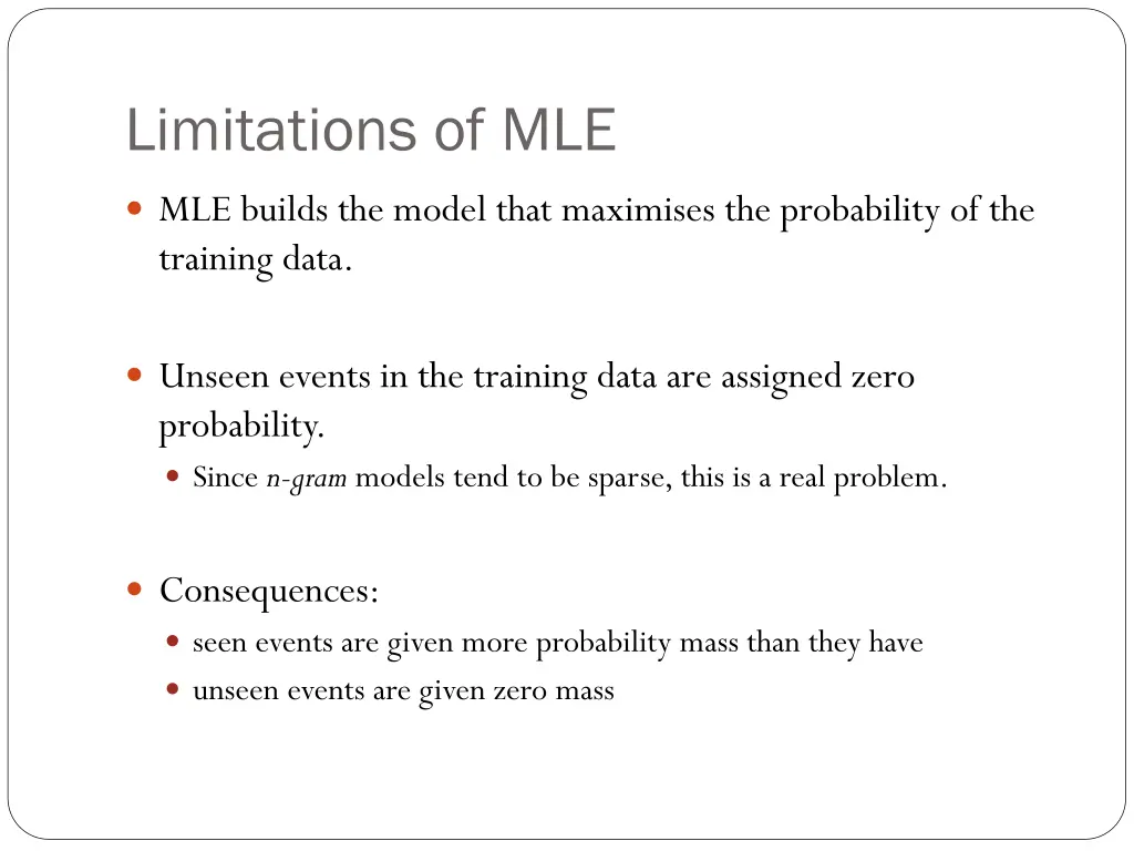 limitations of mle