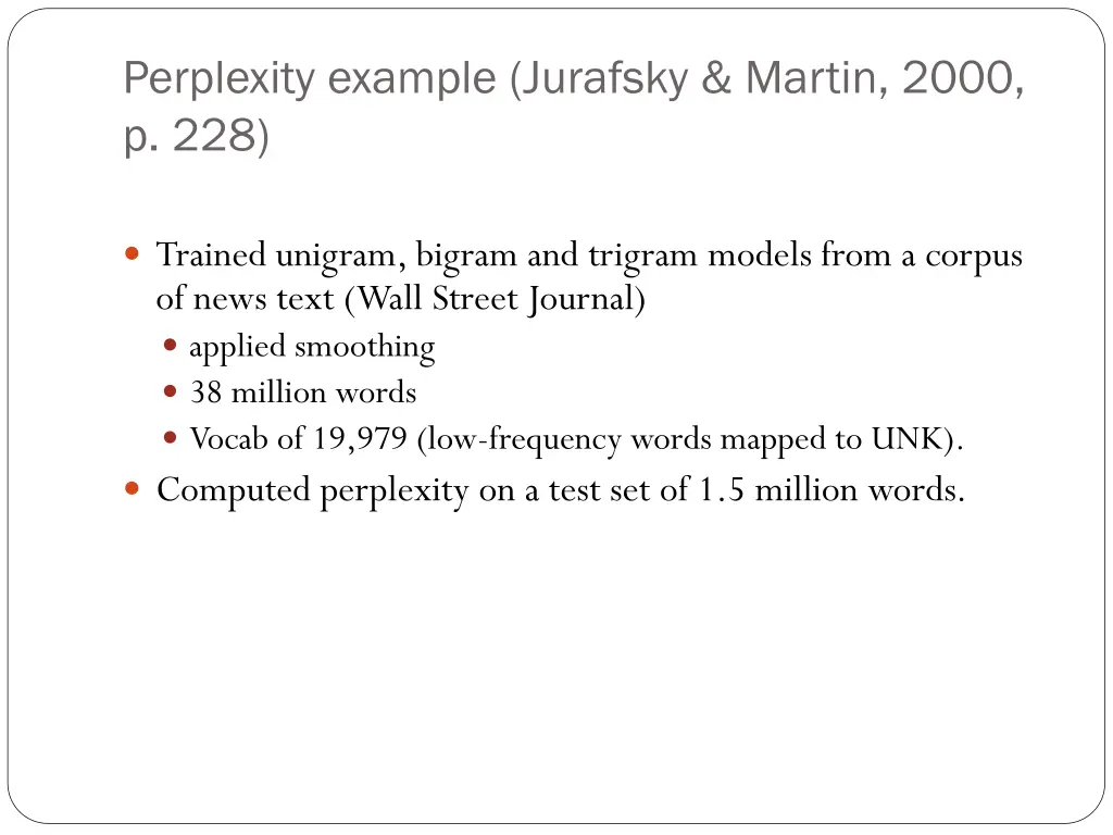 perplexity example jurafsky martin 2000 p 228