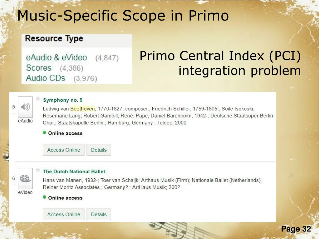 music specific scope in primo