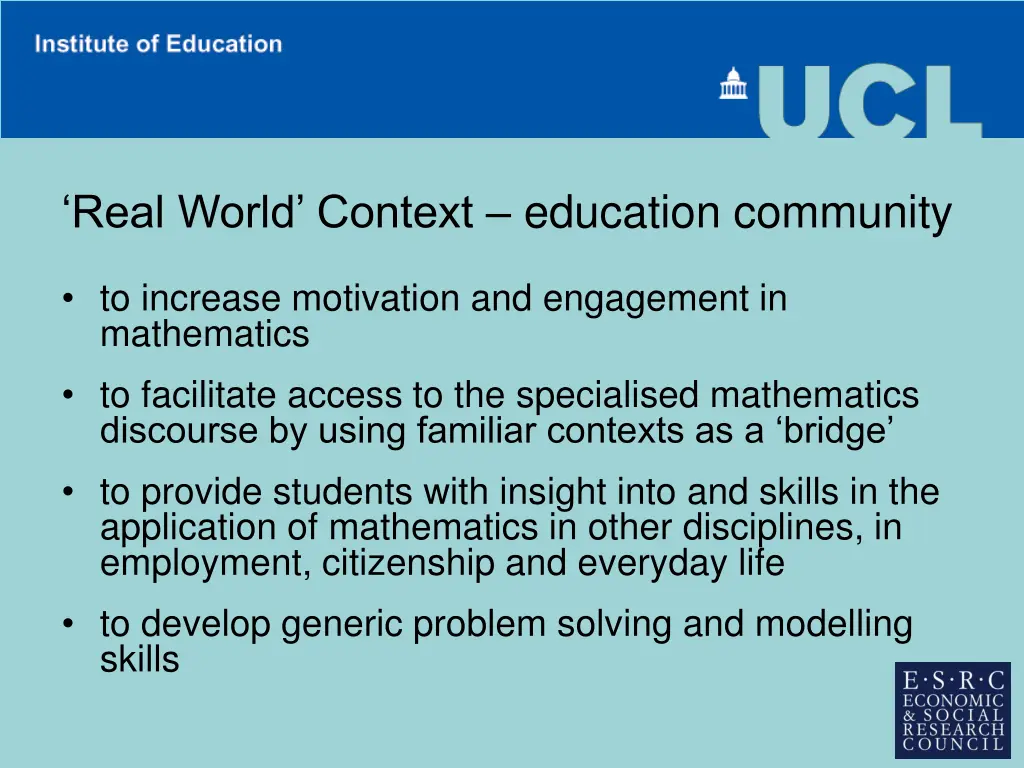 real world context education community