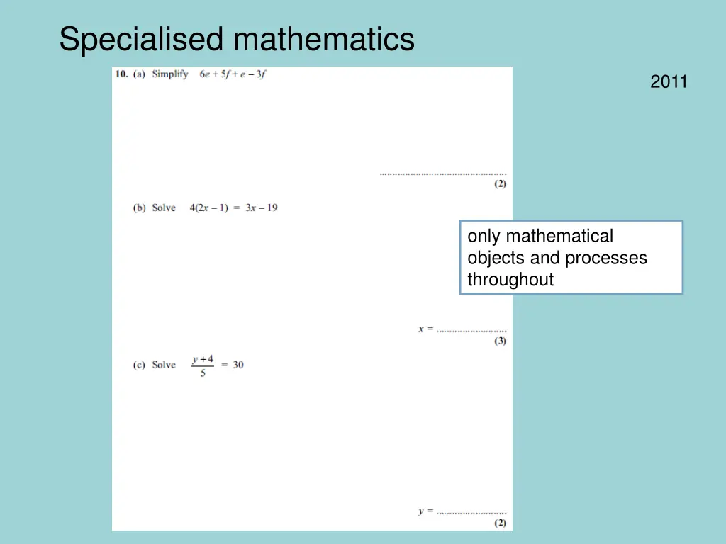 specialised mathematics