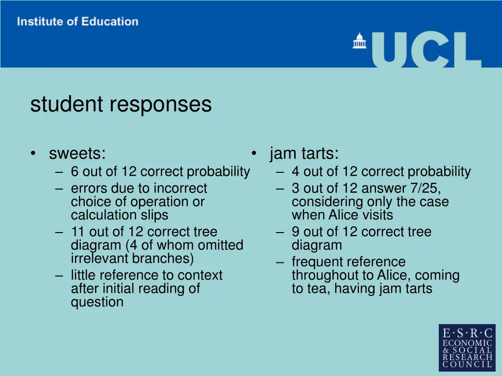 student responses