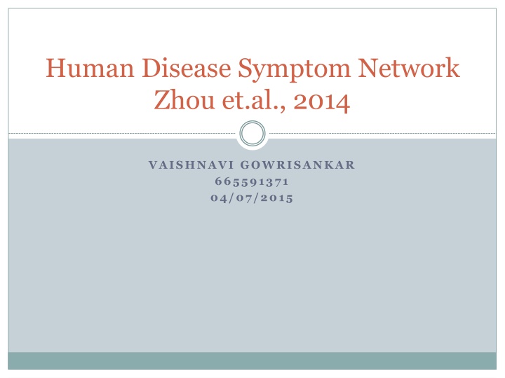 human disease symptom network zhou et al 2014