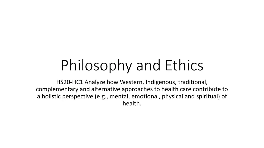 philosophy and ethics