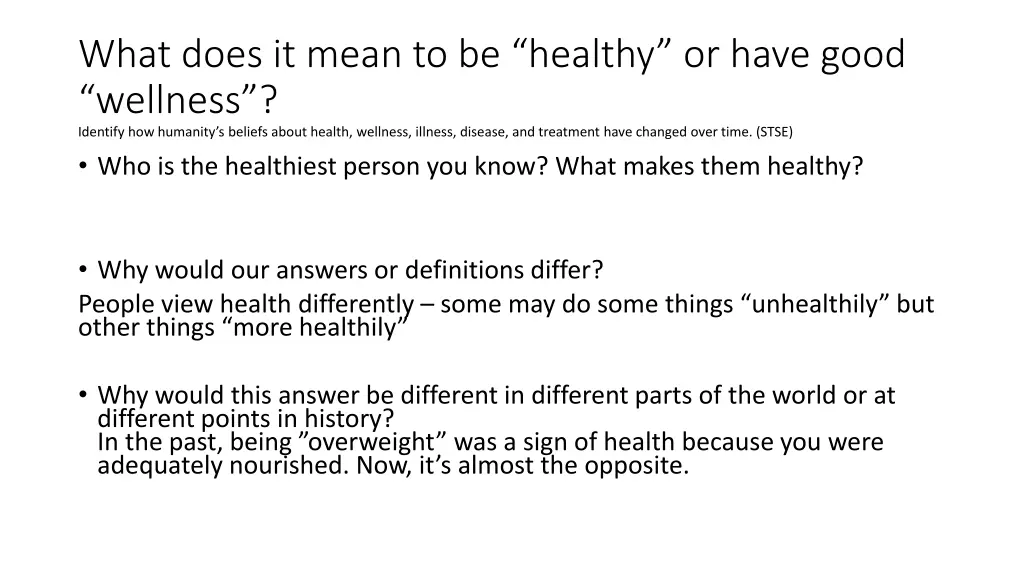 what does it mean to be healthy or have good 1