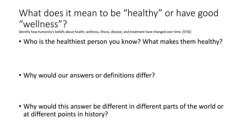 what does it mean to be healthy or have good