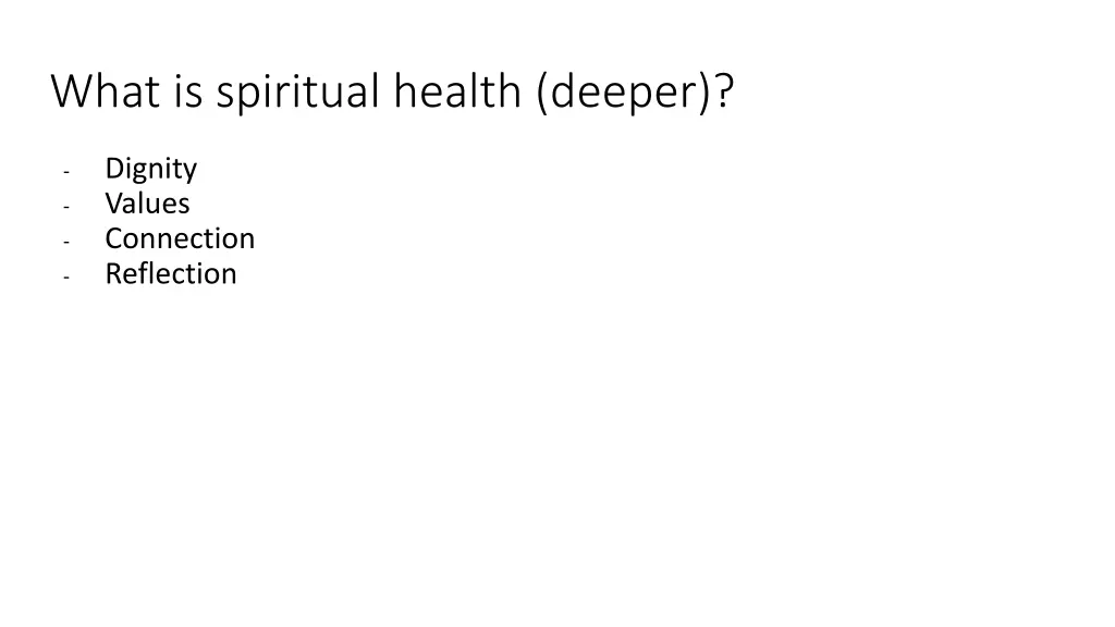 what is spiritual health deeper