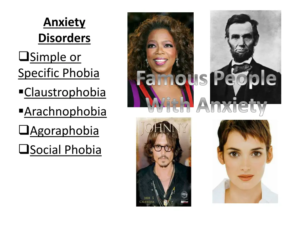 anxiety disorders simple or specific phobia