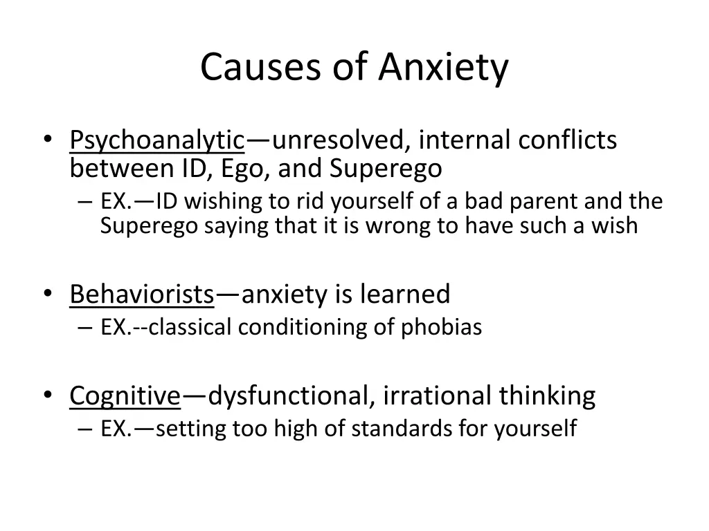 causes of anxiety