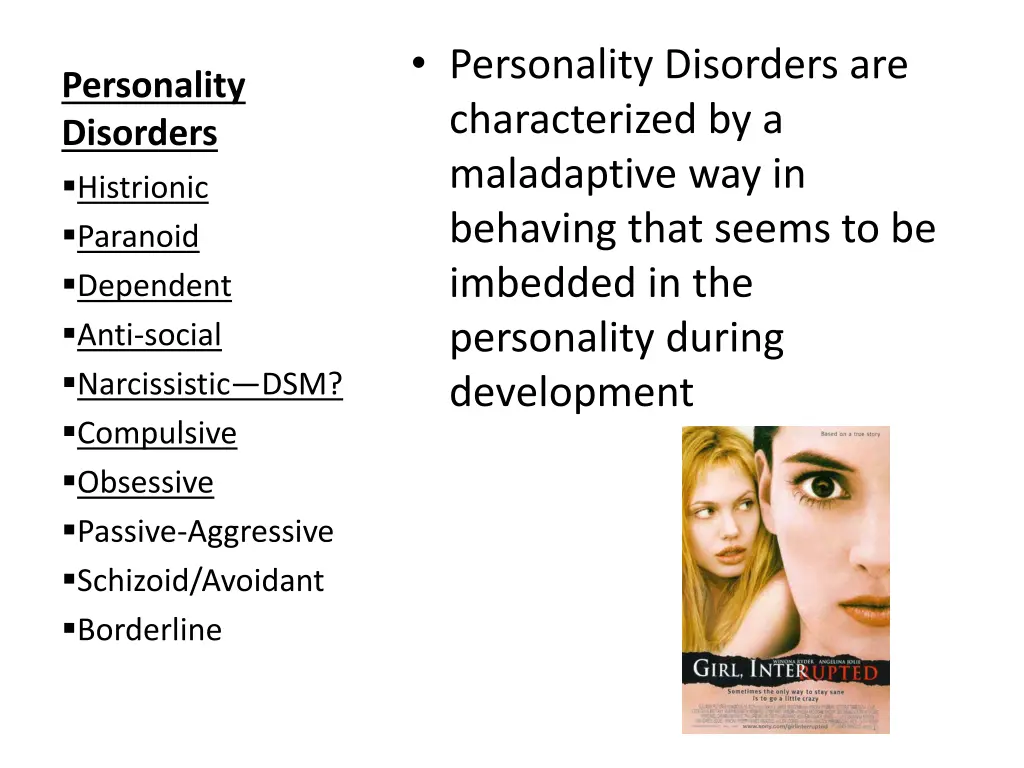 personality disorders are characterized