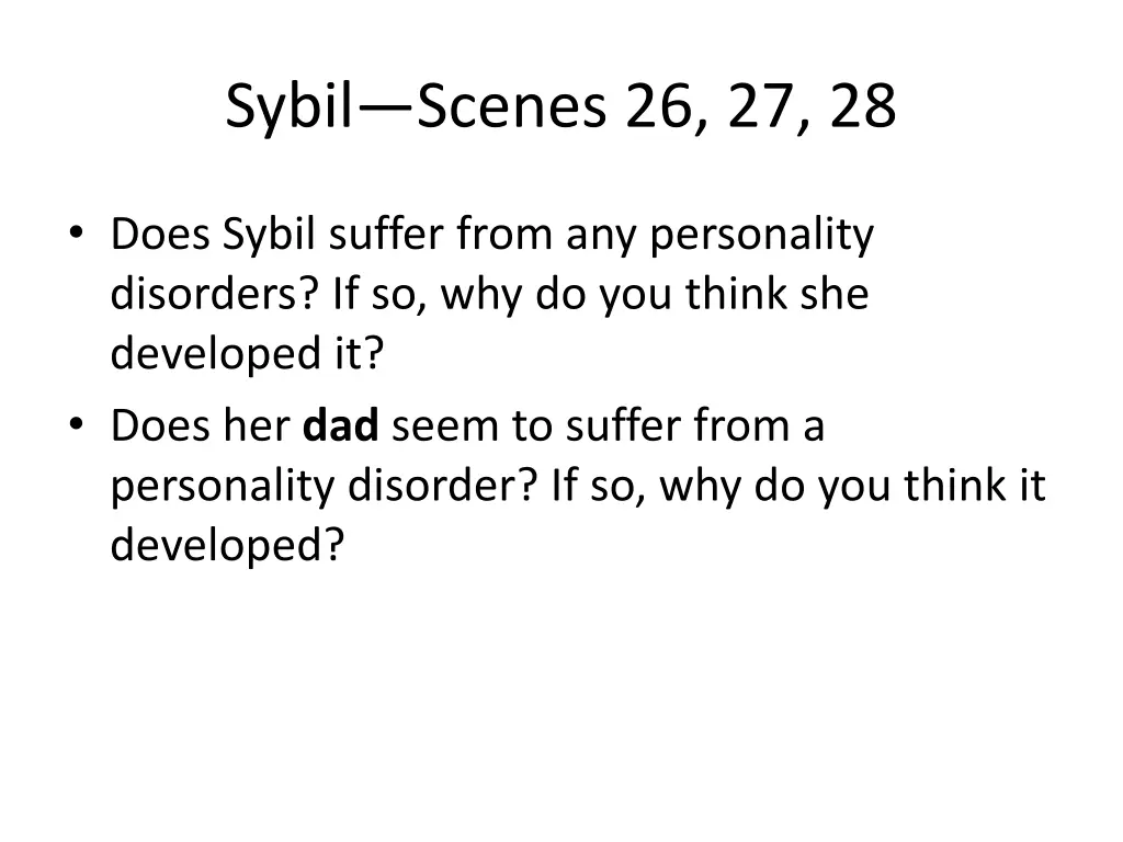 sybil scenes 26 27 28