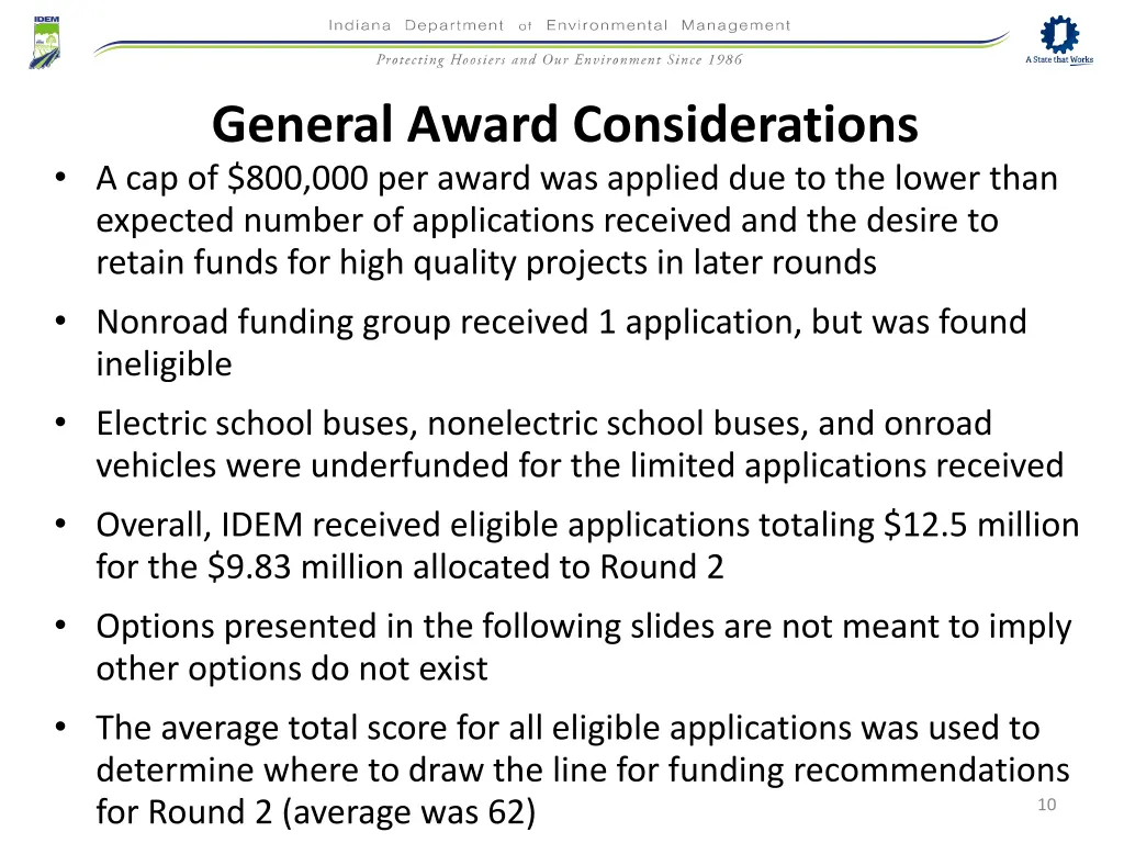 general award considerations