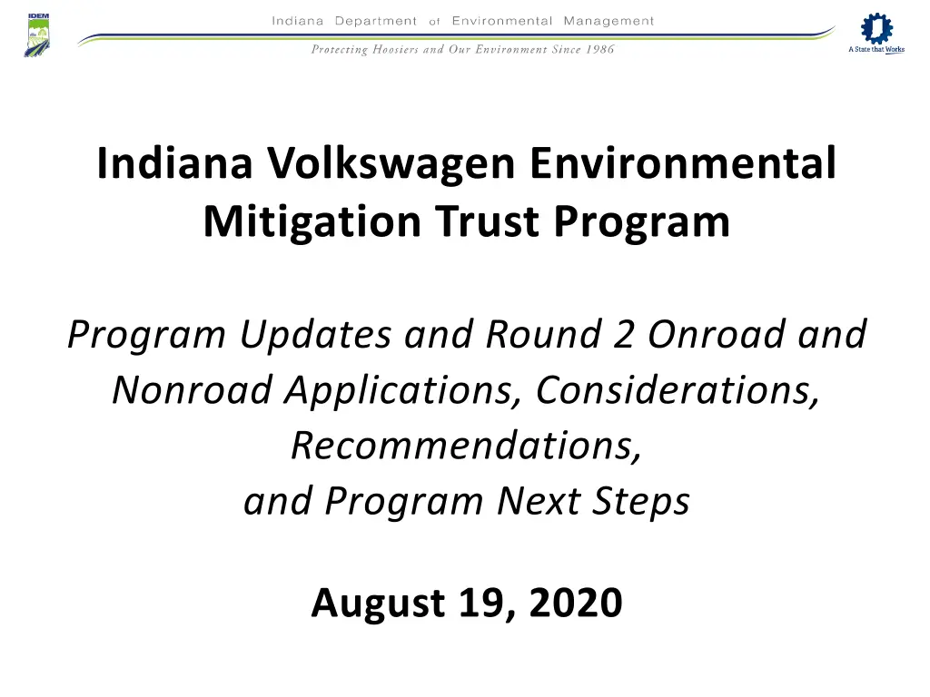 indiana volkswagen environmental mitigation trust