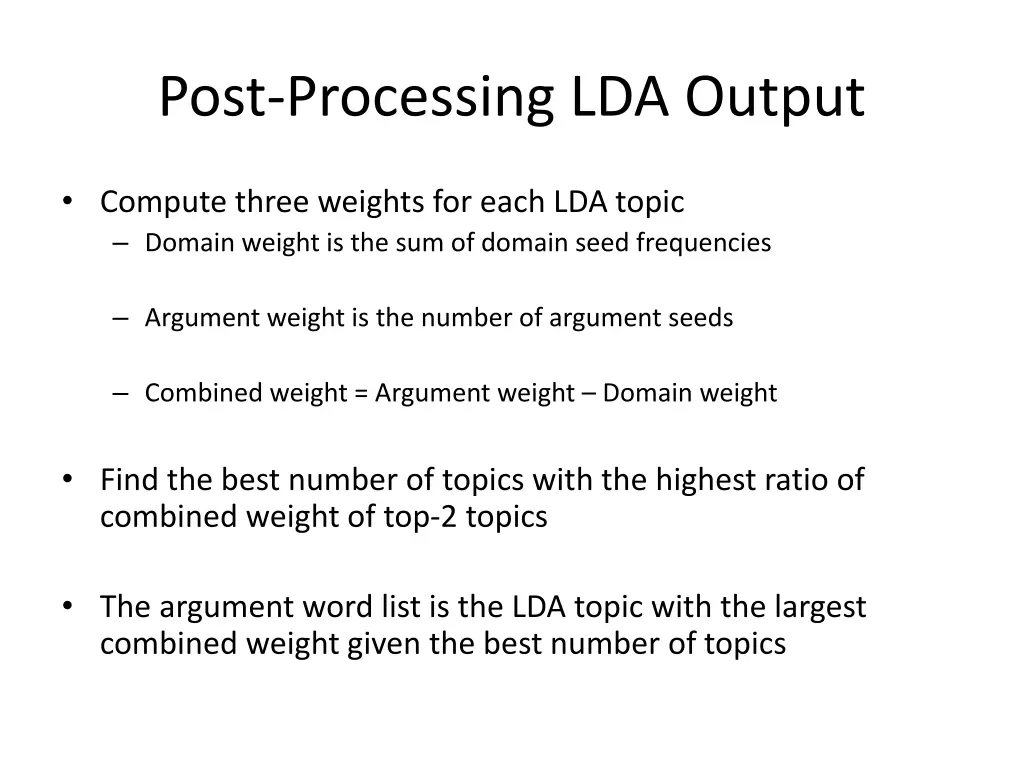 post processing lda output