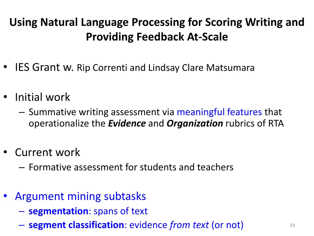 using natural language processing for scoring