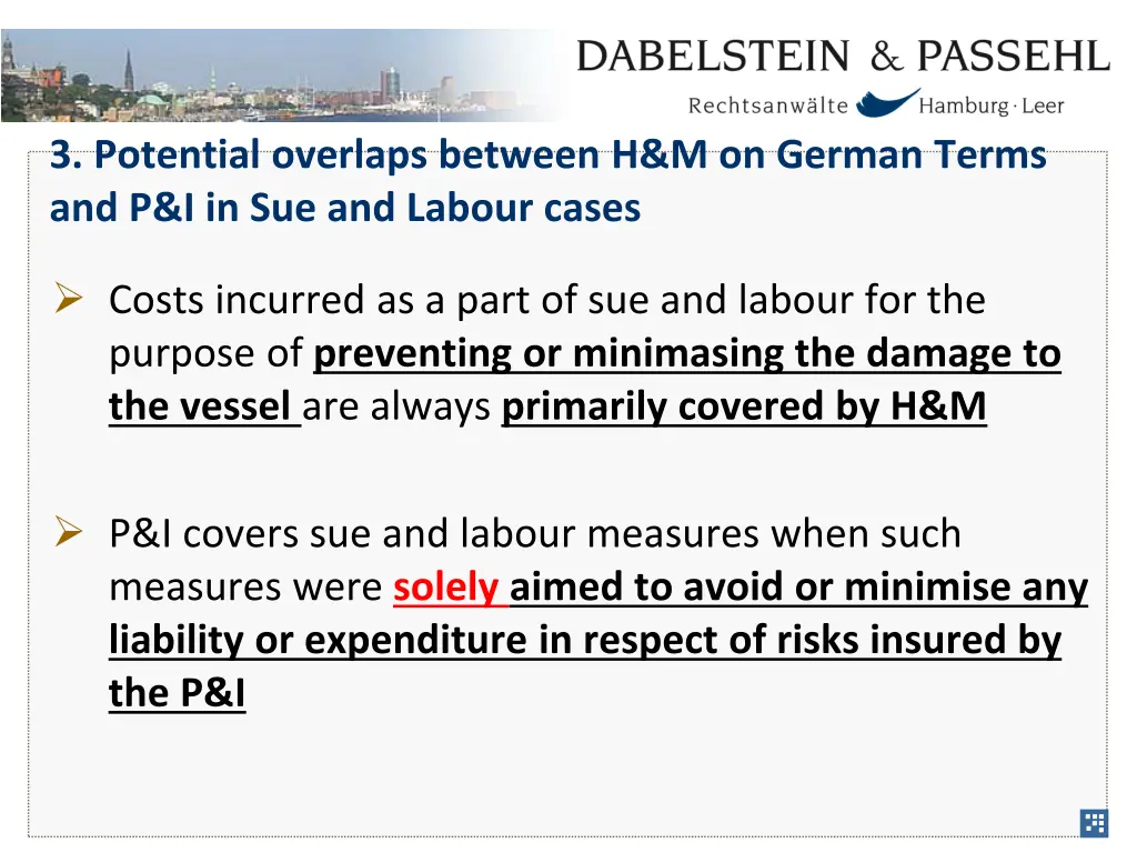 3 potential overlaps between h m on german terms