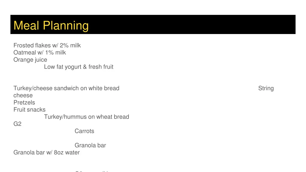 meal planning 2