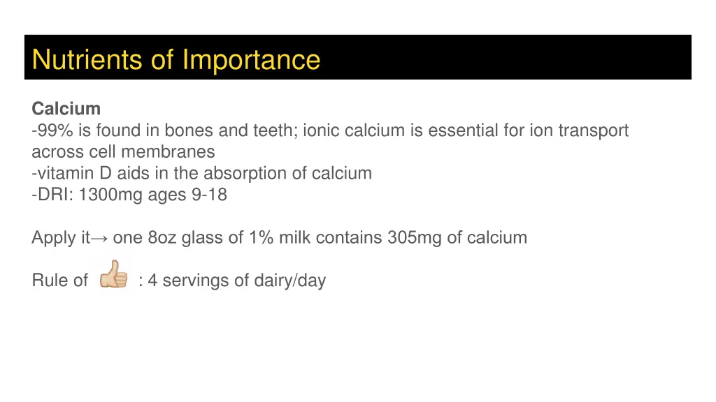 nutrients of importance 1