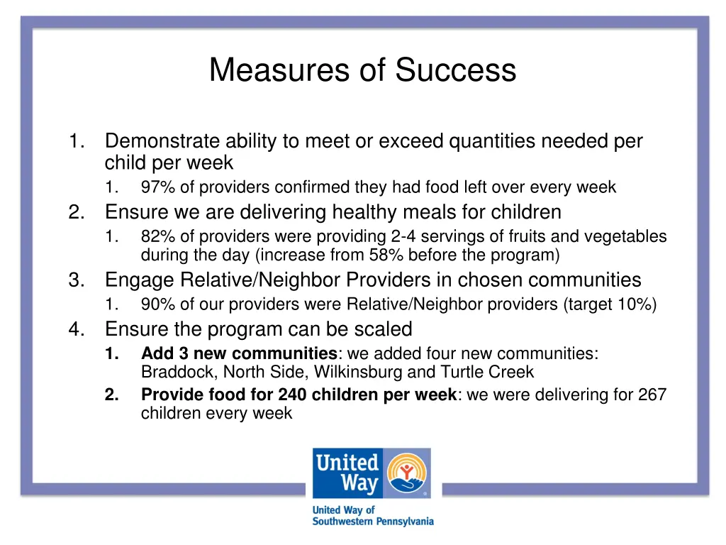 measures of success