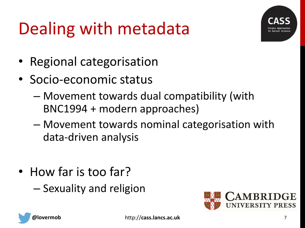 dealing with metadata