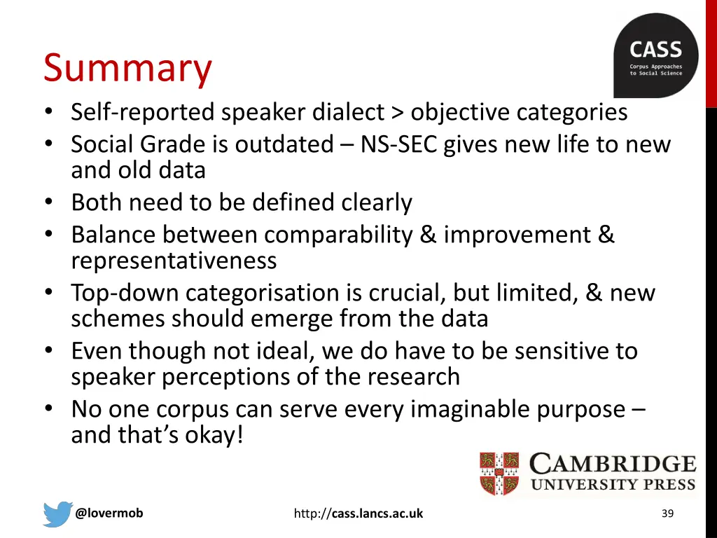 summary self reported speaker dialect objective