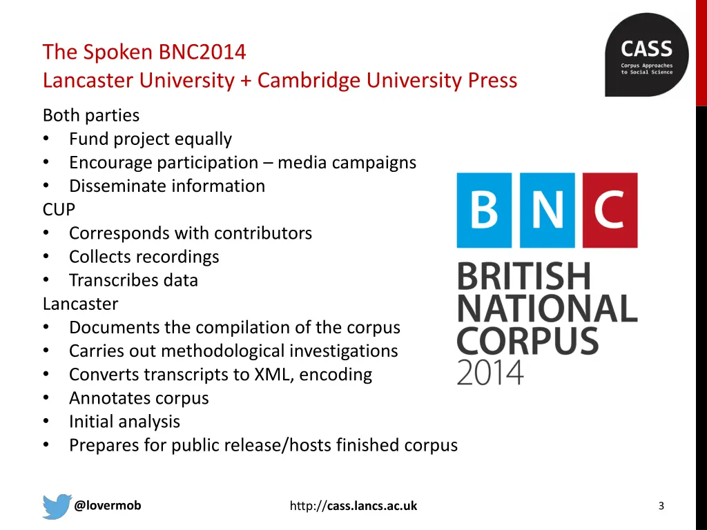 the spoken bnc2014 lancaster university cambridge