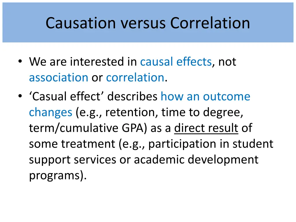 causation versus correlation