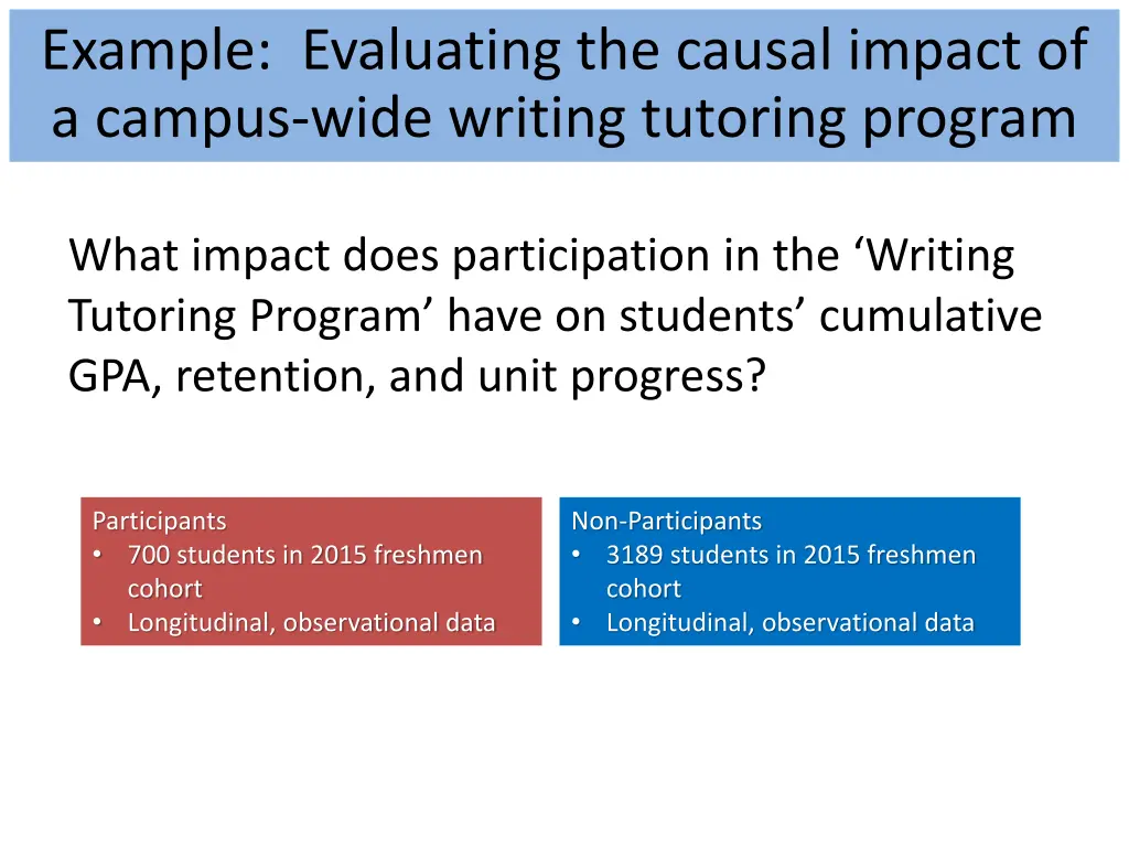 example evaluating the causal impact of a campus