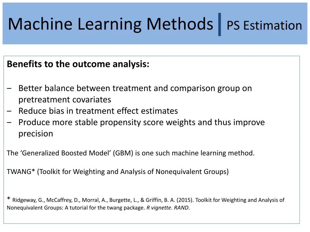 machine learning methods ps estimation 1