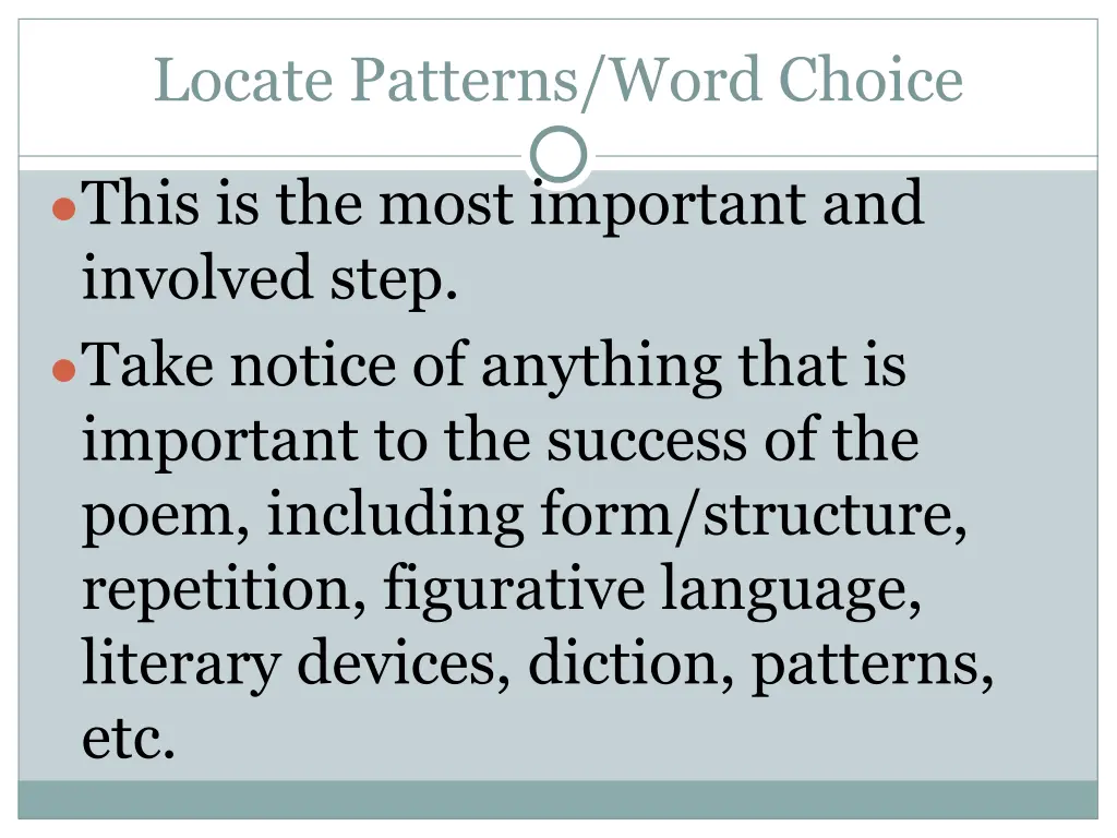 locate patterns word choice