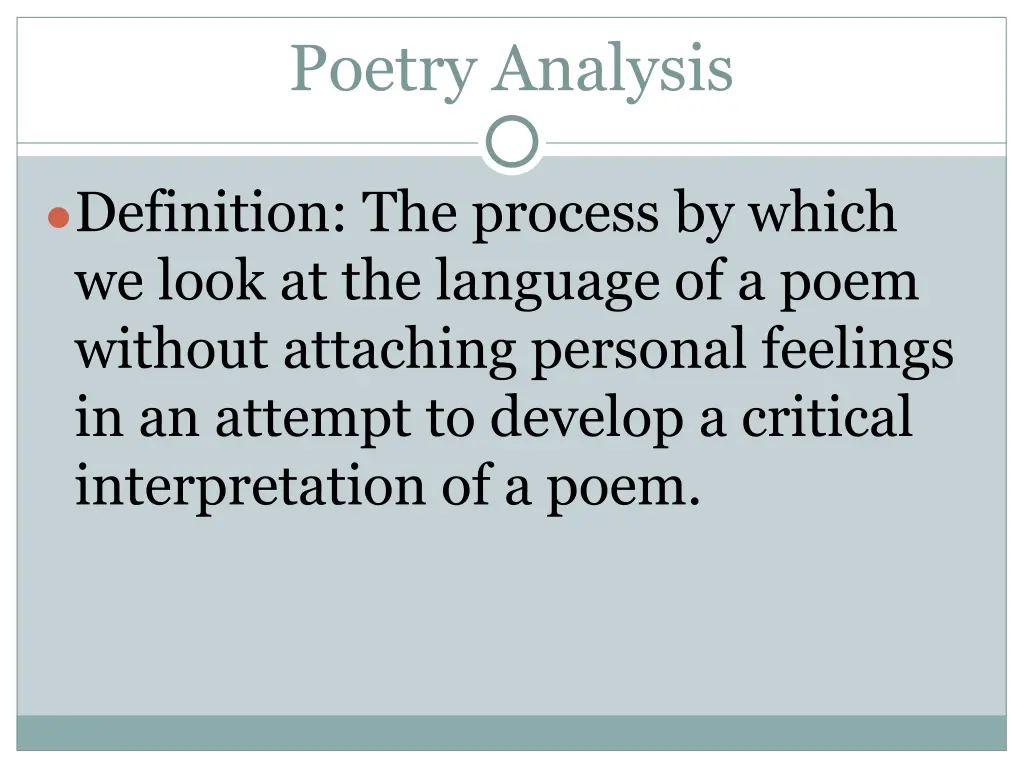 poetry analysis