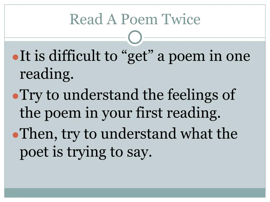 read a poem twice